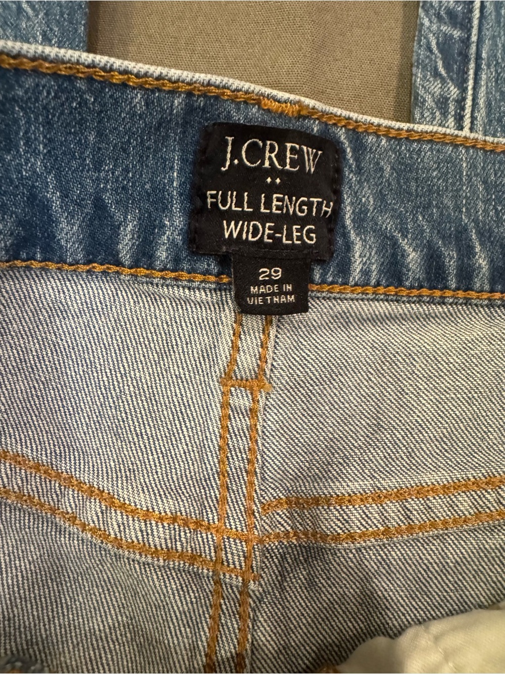 J. Crew Women's Size 29 Full Length Wide Leg Jeans Blue Wash Denim - Picture 6 of 8